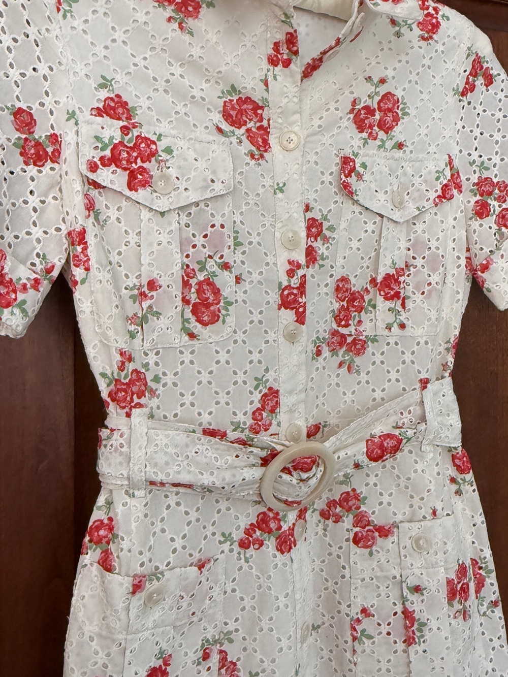 Sezane Raquel dress in Rosa Corail print - Picture 2 of 9
